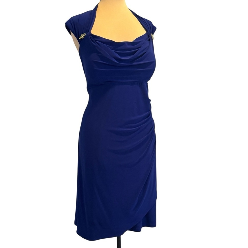 Scarlett Nite Woman royal blue semi formal midi backless cocktail dress Plus 16W